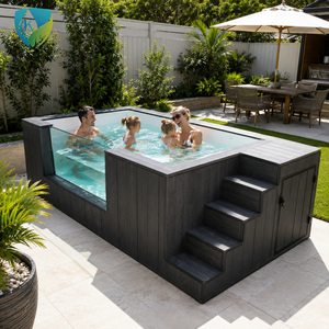 Bassin de <span class=keywords><strong>piscine</strong></span> en fibre de verre robuste, hors sol, de style conteneur, en PRV moulé monobloc, rectangulaire, grand format, pour extérieur - Product Image 5