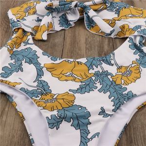 Offre Spéciale – Ensemble Bikini Deux Pièces Sexy en Dentelle Blanche Froncée avec Volants, Confortable, Imprimé Pêche, Respirant et Séchage Rapide pour Femme - Product Image 2
