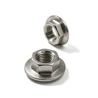 Écrou à six pans en acier inoxydable poli brillant, résistant aux vibrations, écrou de blocage denté, fixateur pour machines