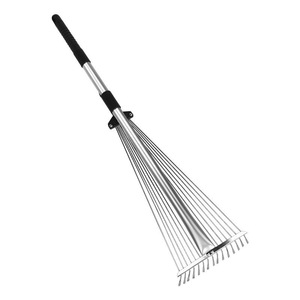 Râteau industriel rétractable en fer à dents multiples en fil d'acier réglable pour l'élimination de l'herbe dans le jardinage - Product Image 2