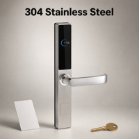 Cerradura Electrónica Inteligente para Hotel, Acero Inoxidable 304, Múltiples Cerraduras 2085-6085 para Puerta Corredera de Aluminio y Vidrio
