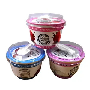 7oz 198g plastic pp seal frozen biodegradable yogurt cup with lid