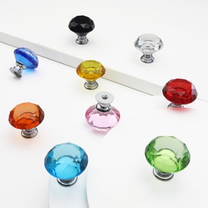 Tiradores de Cristal con Forma de Diamante de 30 mm, Coloridos, para Cajones de Cocina, Dormitorio y Muebles, con Tornillos - Product Image 2