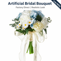 Bouquet de mariée rustique avec fleurs artificielles en rose, poignée en toile de jute, pour mariage en plein air, séance photo, décoration de mariage