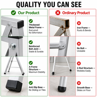 Stand Poster A-Frame Lipat Portabel Anti Air dari Aluminium Alloy, Laris Manis, untuk Trotoar dan Halaman Depan, Logo Custom, Tahan Angin