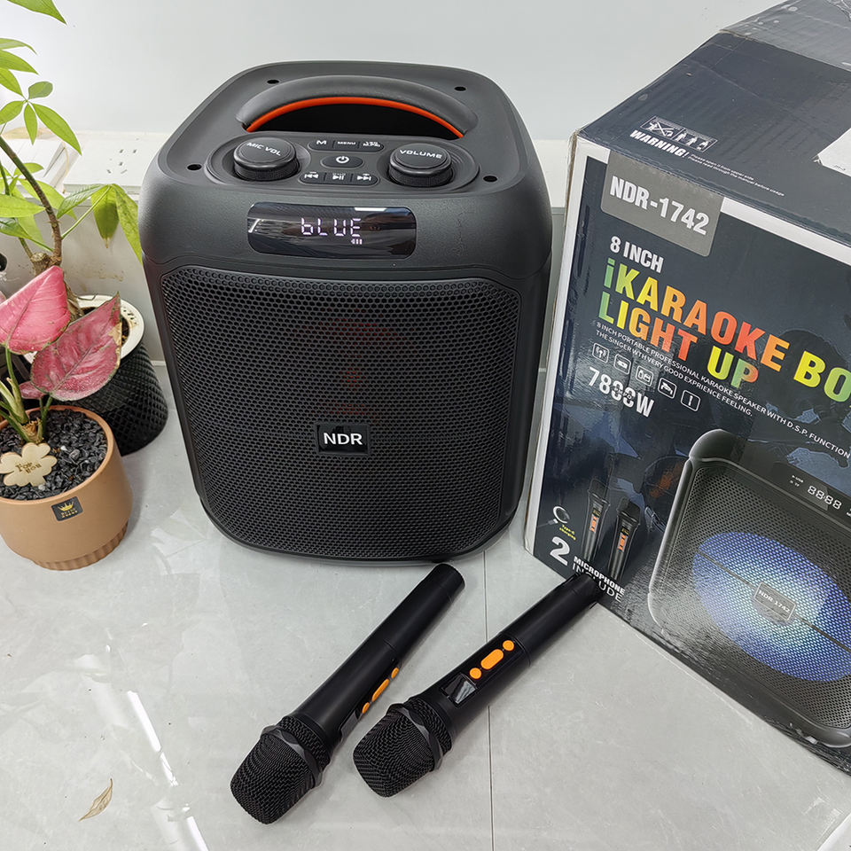 NDR-1745 8 Inch Super Bass Karaoke Portable Wireless Party Speaker with ...