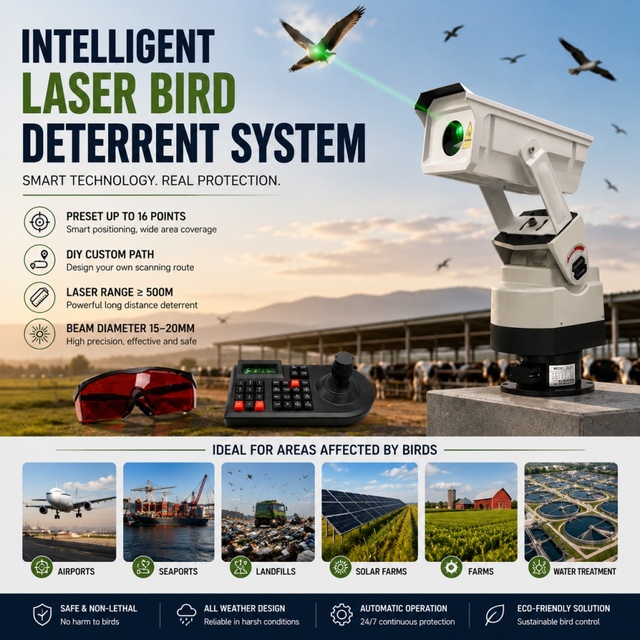 DIY Customizable Automatic High Power Long Range Smart Laser Guard Automatic Electric Avian Deterrent Scarer System