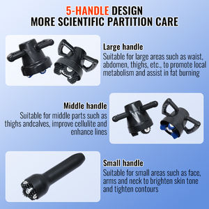 5 poignées rouleau thérapie visage corps minceur <span class=keywords><strong>Vibration</strong></span> masseur soulager la douleur graisse masseur Cellulite masseur Machine - Product Image 4