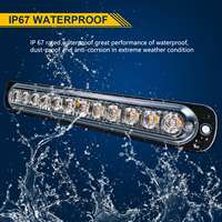 Feux de signalisation stroboscopiques LED bicolores blanc et rouge 12 LED 7,5 pouces IP67 10-30V en matériau PC avec garantie d'un an pour camion