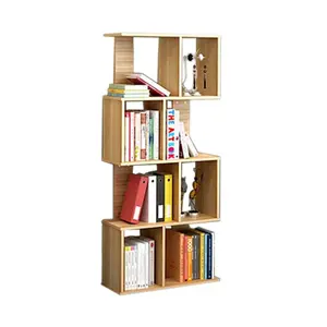 Prateleira para livros irregular, prateleira moderna simples com 4 camadas de estante sem combinação