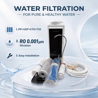 Dispensador de Agua sin Tanque con Autolimpieza, Agua Alcalina e Indicador de Vida Útil del Filtro, Filtro de Agua Bajo Fregadero, Sistema de Agua RO para el Hogar