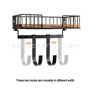 Wooden wall-mounted storage rack for entryway, <b>key</b> and bag <b>hanger</b>, wall-mounted storage rack for living room and bedroom. - Product Image 5