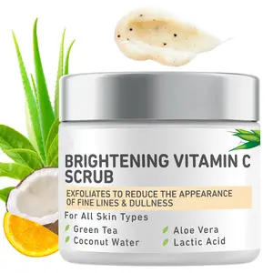 Private Label Exfoliating Brightening Green Tea and Vitamin C Face Scrub