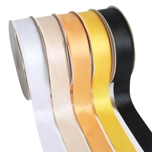 Pita Satin warna polos dua sisi, pita mewah kualitas Premium dua sisi 100% poliester 4cm 100 yard Per rol untuk acara pernikahan - Product Image 1