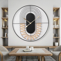 Jam Dinding Digital Besi Art Deco Modern dengan Tampilan Jarum, Dioperasikan dengan Baterai, Warna Dapat Disesuaikan, Dekorasi Rumah Ruang Tamu