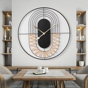 นาฬิกาแขวนผนังดิจิ<span class=keywords><strong>ต</strong></span>อลเหล็กสไตล์อาร์<span class=keywords><strong>ต</strong></span>เดโคสมัยใหม่ พร้อมเข็มแสดงเวลา ใช้พลังงานจากแบต<span class=keywords><strong>เต</strong></span>อรี่ ปรับแต่งสีได้ <span class=keywords><strong>ต</strong></span>กแ<span class=keywords><strong>ต</strong></span>่งบ้าน ห้องนั่งเล่น - Product Image 3