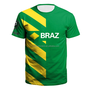 Camisetas Deportivas Estilo <span class=keywords><strong>Brasil</strong></span> con Impresión Personalizada para Uniformes de Equipo y Eventos - Product Image 1