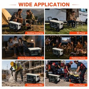 Nueva Estación de Energía Portátil, Generador Solar para Camping, Impermeable, 3600W, 5519Wh, Batería de Estado Semisólido con Ruedas - Product Image 5