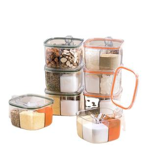 Ensemble de pots à sel et à épices haut de gamme pour cuisine domestique, avec compartiments multiples, quatre-en-un, support à épices moderne et luxueux - Product Image 4