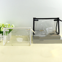 Sac à crayons transparent simple sac de rangement en PVC étanche de grande capacité pour étudiant de haute qualité