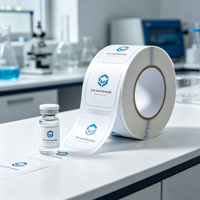Étiquette personnalisée en vinyle pour petits flacons de 3 ml, résistante à l'eau, réfrigérable, durable, autocollante, avec logo, pour emballage de peptides