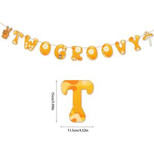 Nuovo fiore arcobaleno farfalla triangolo carta Banner due Groovy 2 ° compleanno decorazione forniture - Product Image 2