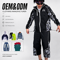 Ensemble survêtement homme de haute qualité, coupe-vent camouflage patchwork personnalisé, imperméable, fermeture éclair, nylon, polyester, veste et short