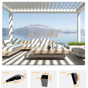 Baivilla-cobertizo solar de lujo para jardín, persiana motorizada de Control remoto para exteriores, techo de aluminio, pérgola Bioclimatica - Product Image 6