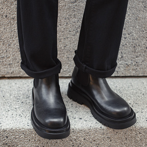 Botas de Hombre <span class=keywords><strong>Madan</strong></span> Chelsea, Botas Vaqueras, Botas Retro de Piel con Plataforma Británica, Botas de Senderismo, Tendencia de Verano 2026 - Product Image 3