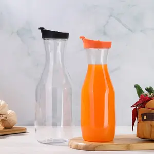 1000ml 1500ml Unbreakable Polycarbonate Plastic Water Carafe Clear Plastic Juice Jug Bottle With Lid