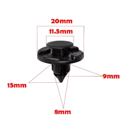Kit de fixation rapide pour carrosserie automobile 8 mm : rivets, clips et attaches de pare-chocs pour Lexus, Subaru, Nissan (références 01553-09321, 90044-68320)
