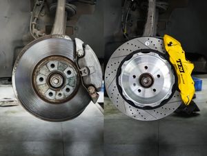 FRONT Big Brake Kit 6 Piston Jaune Étrier 378x32mm Fente Percée Disque Rotor Big Brake Kit pour <span class=keywords><strong>AUDI</strong></span> Q5 2009-2021 - Product Image 4