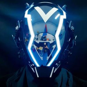 Máscara LED futurista de fiesta con luces ciberpunk brillantes que se transforma en máscara de Halloween para juegos de rol - Product Image 1