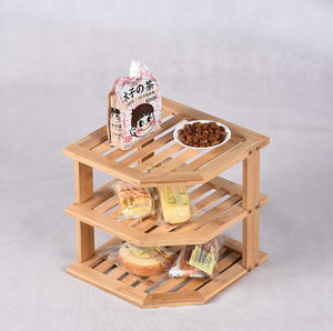 Support d'angle en <span class=keywords><strong>bambou</strong></span> de haute qualité à 3 niveaux pour organiser les épices et les condiments de cuisine, supports et étagères de rangement - Product Image 3