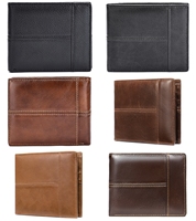 Nouveaux portefeuilles en cuir véritable vintage pour hommes, portefeuilles courts de haute qualité pour hommes d'affaires, porte-monnaie, porte-cartes de crédit, portefeuilles pour hommes