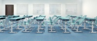 Meubles d'école modernes, pupitre et chaise individuels pour salle de classe, PP+acier, usage commercial