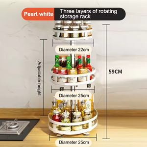 Estante para especias de cocina, estante para condimentos, bandeja de almacenamiento giratoria, accesorios de cocina multifuncionales - Product Image 3