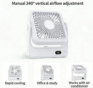 Ventilador magnético portátil plegable de 4 pulgadas para oficina, dormitorio, hogar, montaje en pared, delgado, para escritorio. - Product Image 4