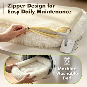 Hamac pour chat en fausse fourrure de lapin, avec ventouse, pour fenêtre, lit douillet d'hiver pour petits animaux, chaud et confortable, ODM - Product Image 4