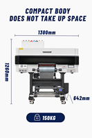Printer UV DTF Roll to Roll Ukuran A3, Mesin Cetak UV DTF 3 Printhead