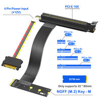 Câble adaptateur M.2 Key-M NVMe vers PCI-E 16X en alliage d'aluminium pour l'extension des cartes graphiques (en stock)