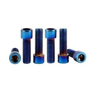 Tornillos de Cabeza Cilíndrica de Aleación de Titanio Gr5 con Recubrimiento de Zinc Azul, Fijaciones Roscadas con Cabeza Hexagonal para Ensamblaje de Bicicletas Eléctricas - Product Image 1