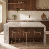 Sol en terrazzo personnalisé pour hôtel, dalle de terrazzo en pierre artificielle épaisse, décoration moderne pour escalier de villa