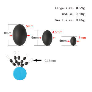 Accesorios de pesca de carpa europea, frijoles espaciales de tungsteno elípticos, Juego de pesca de carpa transfronteriza - Product Image 3