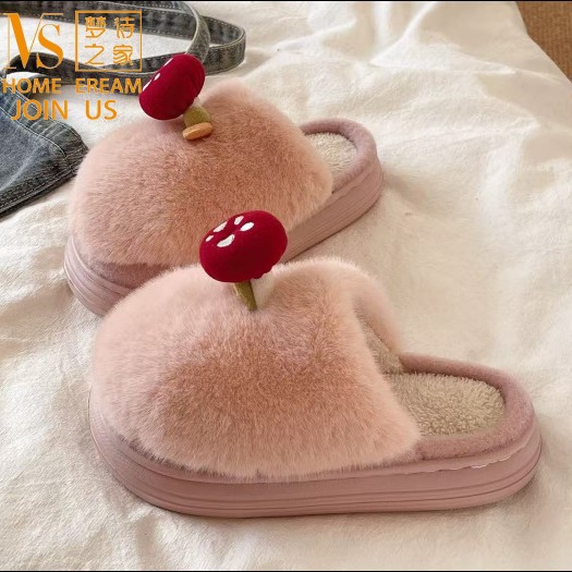 winter warm fur slippers