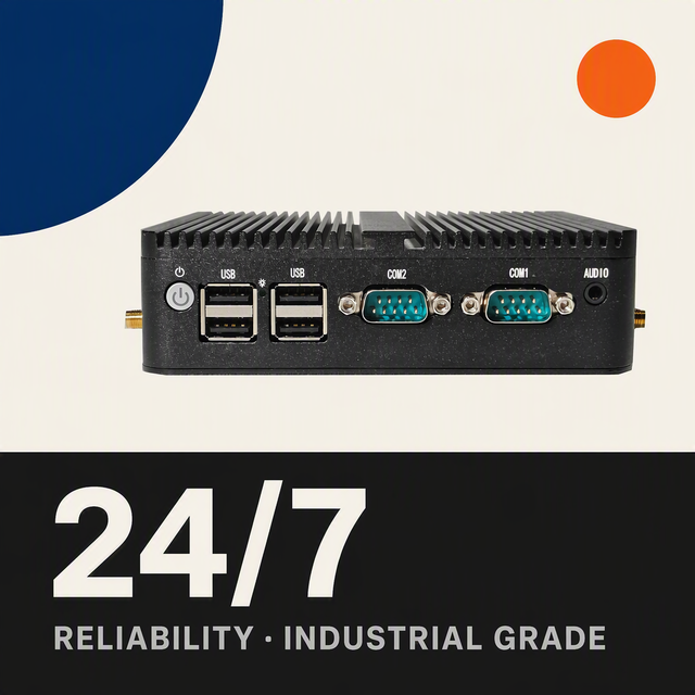 YCT Industrial PC Fanless Dual Gigabit LAN Embedded Computer for VGA 2 COM RS485 9-36V DC J4125 8GB DDR4 256GB SSD