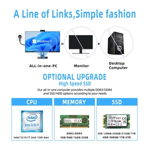 Computadora de Escritorio Todo en Uno con CPU <span class=keywords><strong>I5</strong></span> 4590, RAM de 8 GB DDR3, SSD de 256 GB SATA, Pantalla LCD Full HD de 23.8 Pulgadas y Resolución de 1920x1080 para Uso Doméstico - Product Image 5