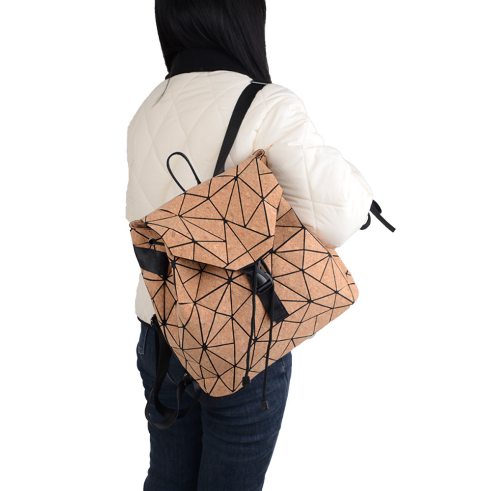 Cork Backpack Environmentally Friendly Geometric