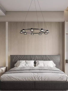 Lustre de table à manger en verre italien moderne et minimaliste Installation facile au plafond Bar de salon moyen de forme carrée - Product Image 3