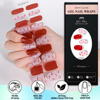 Enveloppes d'ongles en gel semi-durci personnalisées OEM ODM, rose French Manucure, motif étoile blanche brillante, haute flexibilité, non toxiques, pour l'art des ongles en salon